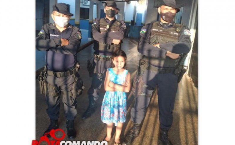 Garota de 6 anos que sonha em ser PM visita quartel em São Francisco do Guaporé/RO