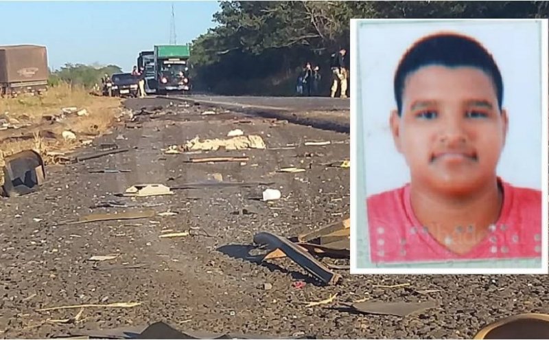 Rapaz de 19 anos morre na hora, após carro que dirigia ser “partido ao meio” por caminhão na BR 364