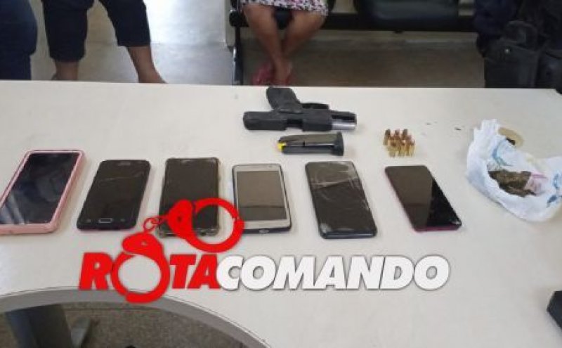 Trio parada dura!!! PM captura elementos com arma, celulares e droga em Ji-Paraná.
