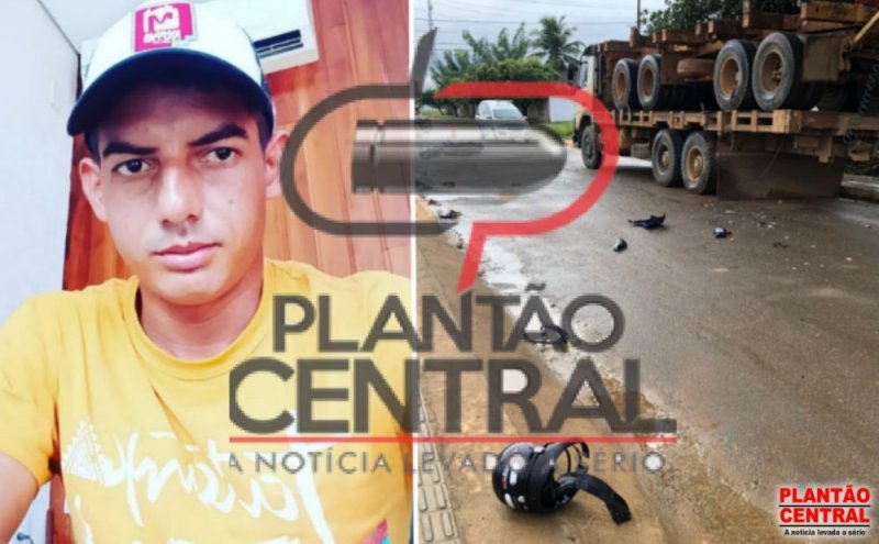 Jovem de 24 anos morre após colidir com motocicleta em caminhão torneiro estacionado