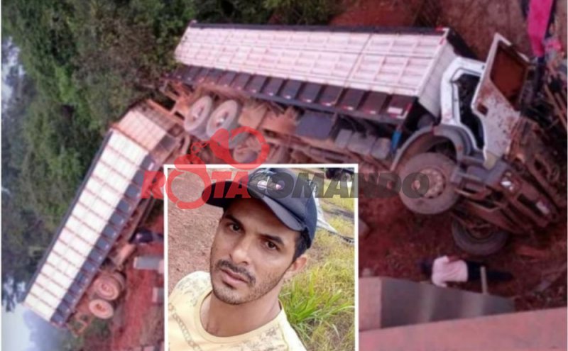 Motorista de caminhão boiadeiro morre após cair em ribanceira em cabeceira de ponte