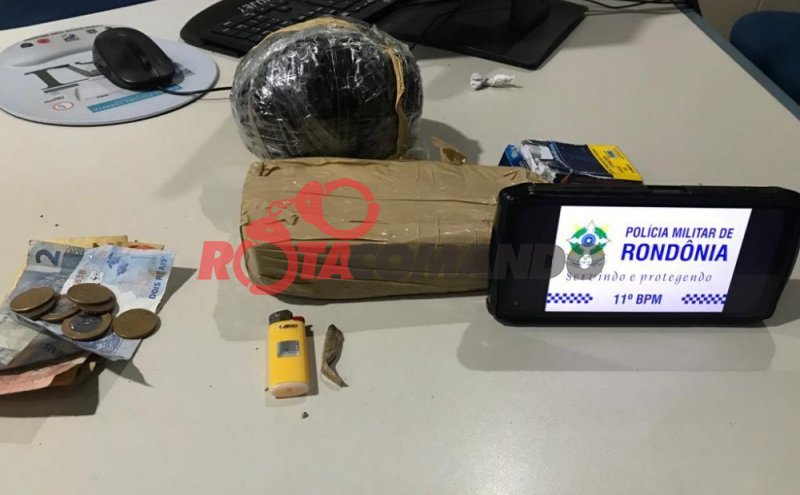 11°BPM - Suspeito de tráfico de drogas é preso com 1kg de pasta base e maconha após ação policial em São Miguel do Guaporé/RO