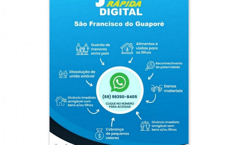 Justiça Rápida Digital faz triagens pelo WhatsApp em São Francisco do Guaporé 