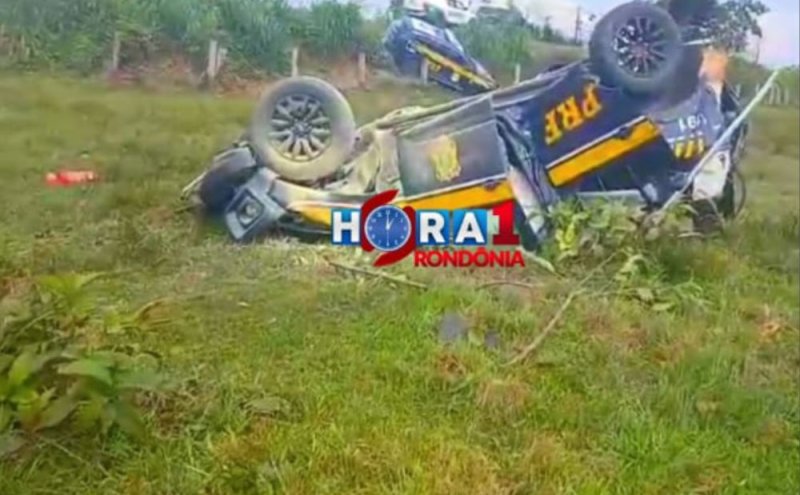 Viaturas da PRF se envolvem em grave acidente na BR-364 e deixam policiais feridos em Rondônia