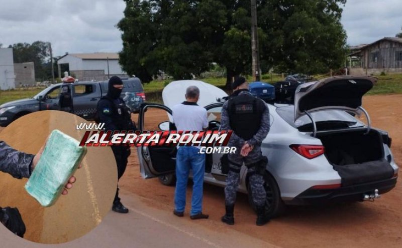 Taxista de São Miguel foi preso pela PM em Rolim de Moura, enquanto transportava cocaína