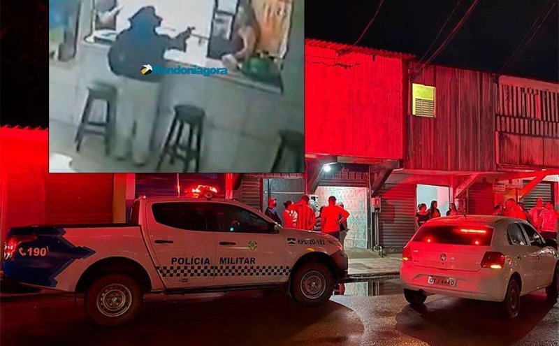 Veja o momento em que mulher foi executada em bar de RO; homem também foi baleado - Vídeo