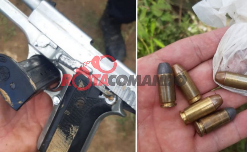 Fugiu à toa! Guarnição de Rádio Patrulha e Policial de folga prendem homem com pistola após jogar dentro do rio
