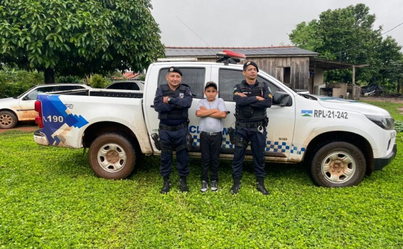 Policia Militar realiza sonho de criança em São Francisco do Guaporé /RO.