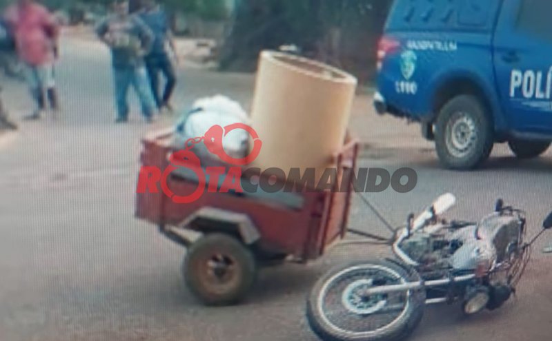 Acidente entre carro e motocicleta deixa duas pessoas feridas em São Miguel do Guaporé