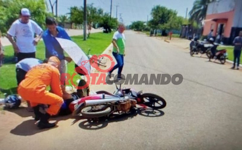 Acidente entre motocicletas deixa idoso ferido em São Miguel do Guaporé