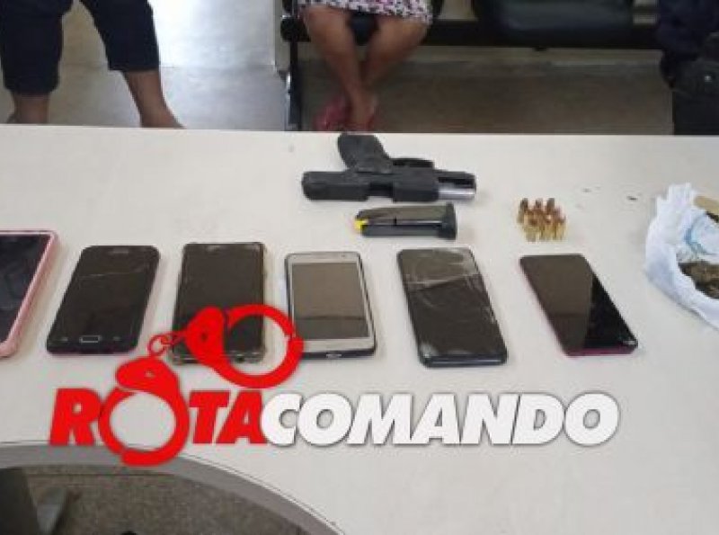 Trio parada dura!!! PM captura elementos com arma, celulares e droga em Ji-Paraná.