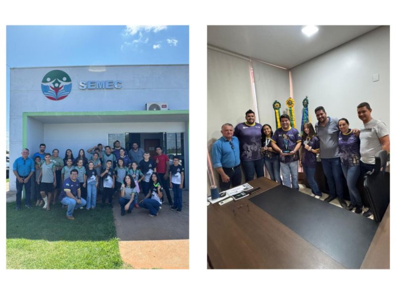 Prefeito Zé Wellington recebe enxadristas de São Francisco do Guaporé em cerimônia de reconhecimento